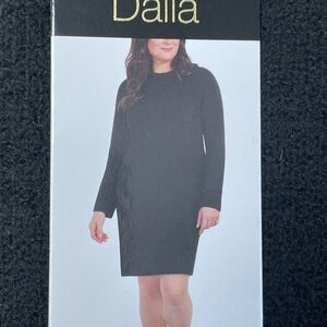 Dalia Women's XL Sweater Dress Black Wool Blend e0912
